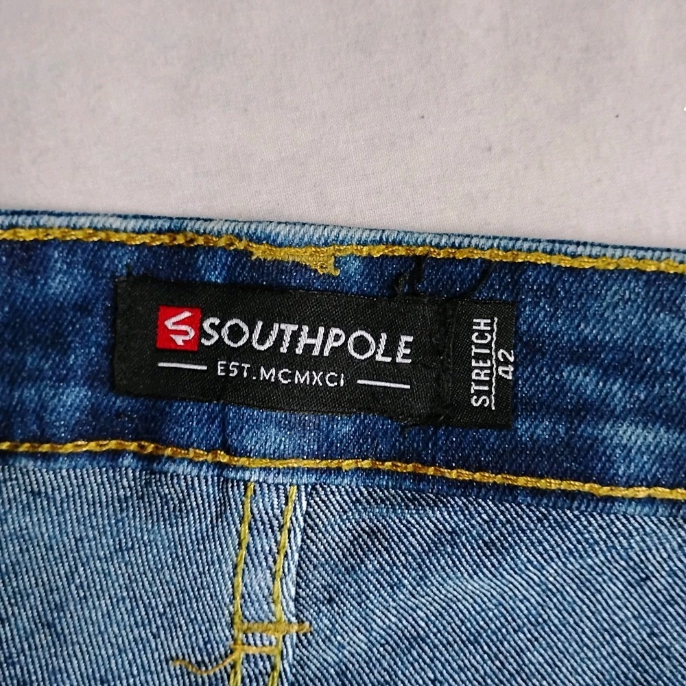 Southpole Shorts 42 Jean Jorts Relaxed Baggy Skater Y2K Grunge Denim - Picture 14 of 14
